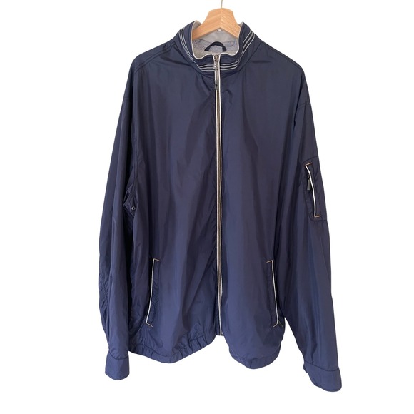 Tommy Bahama Men's Navy Lightweight Full Zip Jacket Nylon Windbreaker XLT - Picture 11 of 11